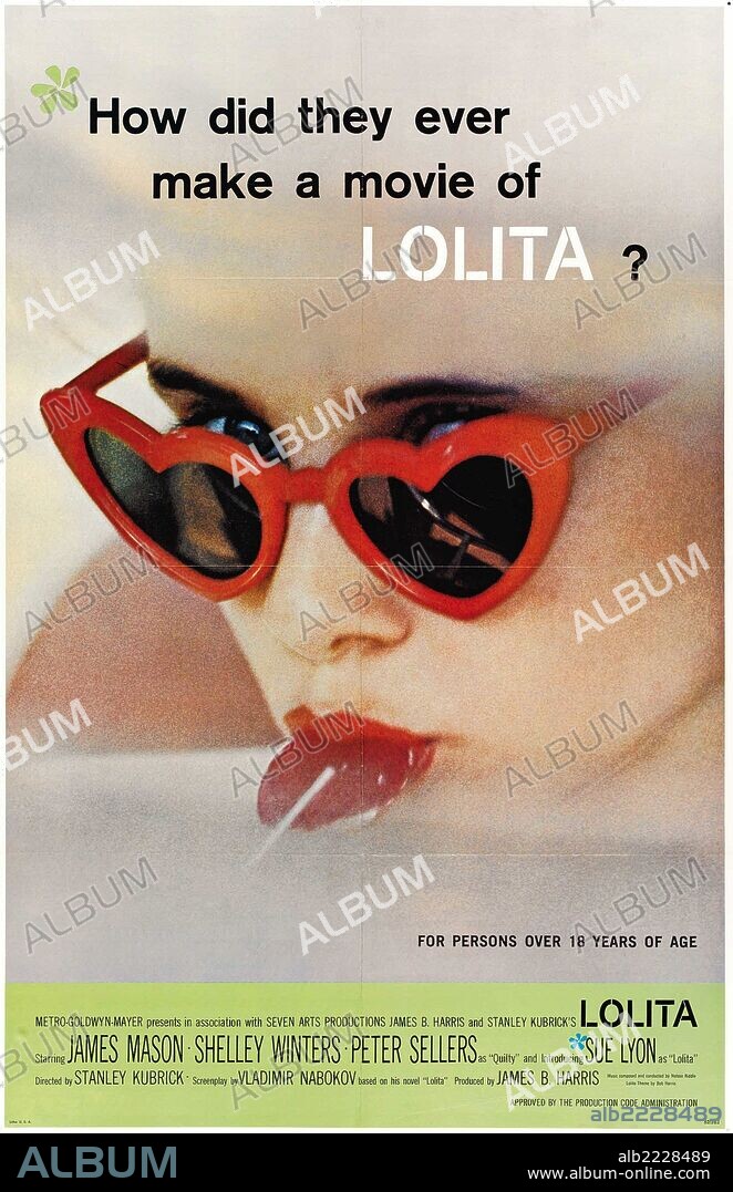 Poster de LOLITA, 1962, dirigida por STANLEY KUBRICK. Copyright M.G.M.