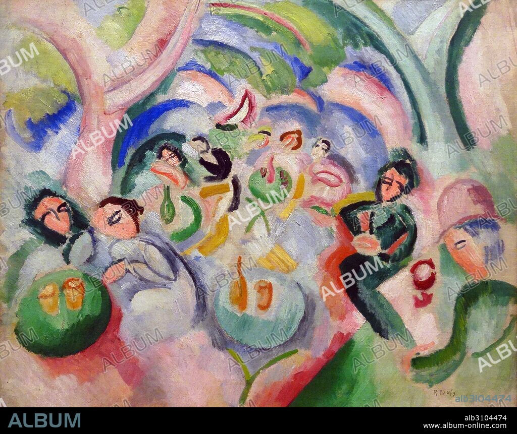 Painting titled 'L'Apéritif' by Raoul Dufy (1877-1953) French Fauvist painter. Dated 1908.