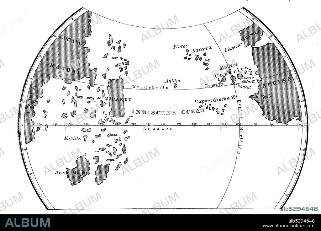 The world map of Toscanelli, Paolo dal Pozzo Toscanelli, 1397 - 1482 was an Italian astrologer, mathematician, and cosmographer.