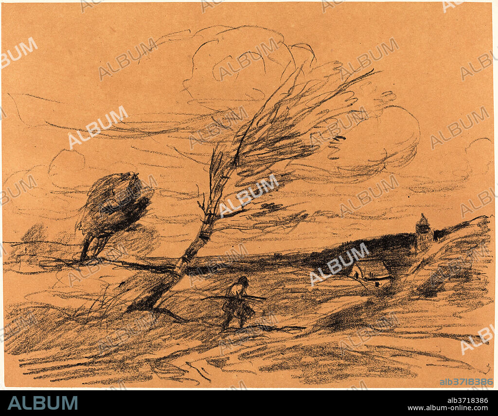 CAMILLE COROT. The Gust of Wind (Le Coup de vent). Dated: 1871. Medium: lithograph.