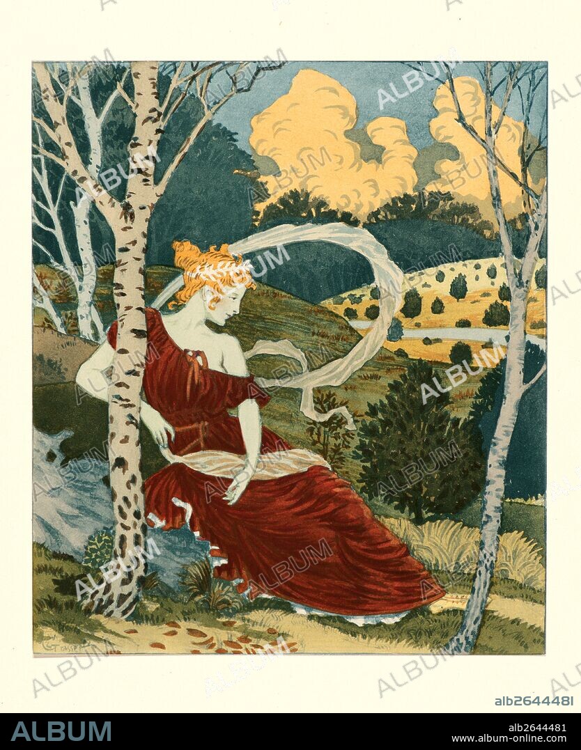 Eugène Grasset (Swiss, 1841 - 1917). Dans Les Bois, ca. 1899. Collotype on wove paper. Sheet: 405 mm x 308 mm (15.94 in. x 12.13 in.).