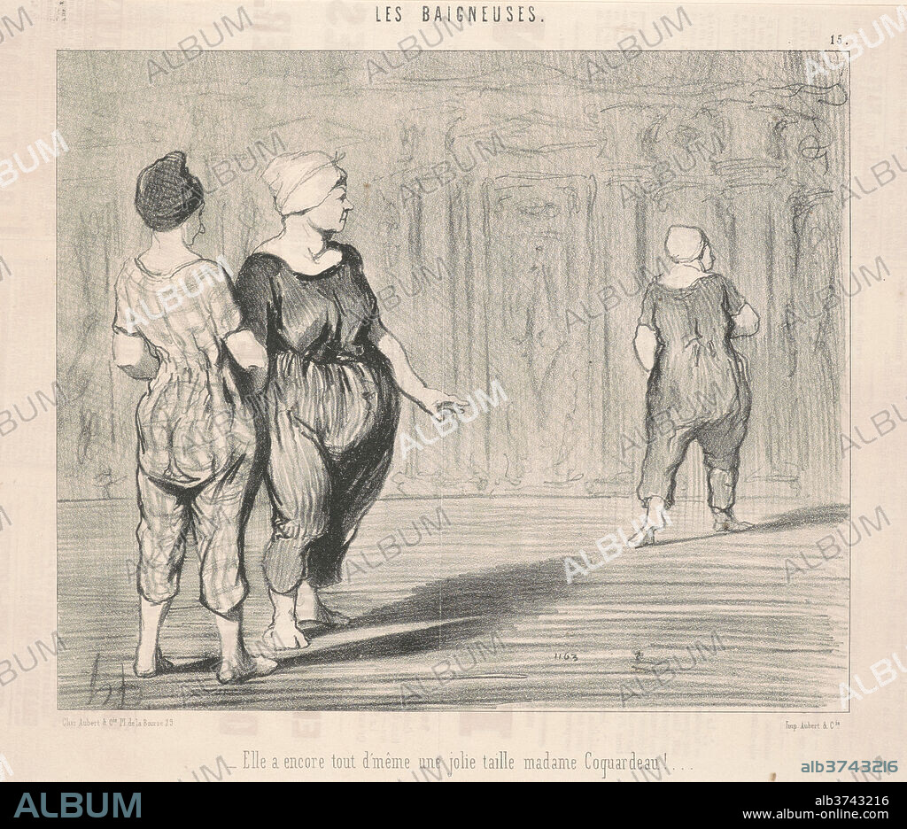 HONORE DAUMIER. Elle a encore ... une jolie taille Madame Coquardeau!. Dated: 19th century. Medium: lithograph.