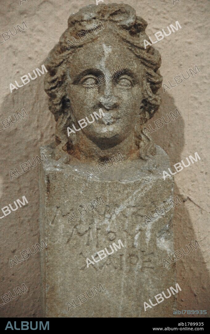 Bust of Hermes. 3rd century BC. Sculpture from Gjyral (Elbasan). National Archaeological Museum. Tirana. Albania.