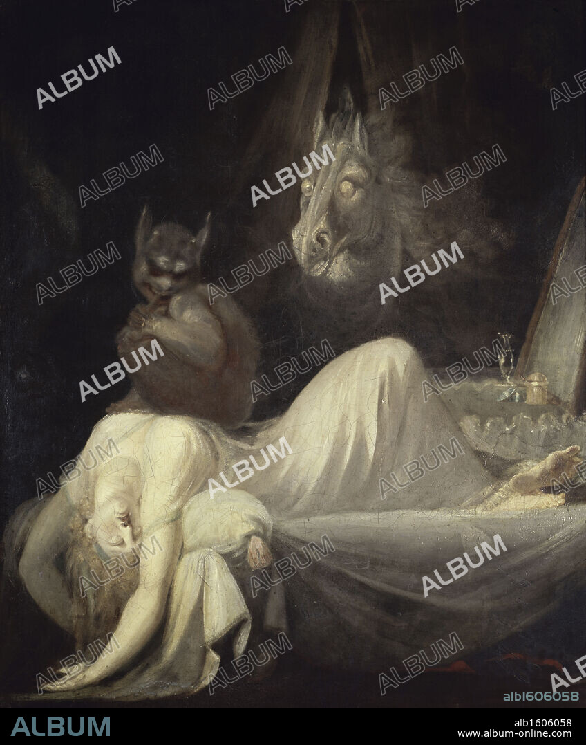 JOHANN HEINRICH FüSSLI. The Nightmare (The Incubus)  1781-82  Henry Fuseli (1741-1825/Swiss)  Freies Deutsches Hochstift, Frankfurt-am-Main.