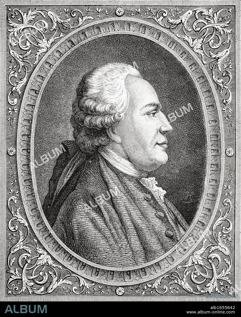 Franz Anton Mesmer, 1734-1815. Viennese psychiatrist who brought forth the theory of "animal magnetism". Engraved by Pannemaker-Ligny after Coffinaeu. From "Histoire de la Revolution Francaise" by Louis Blanc.