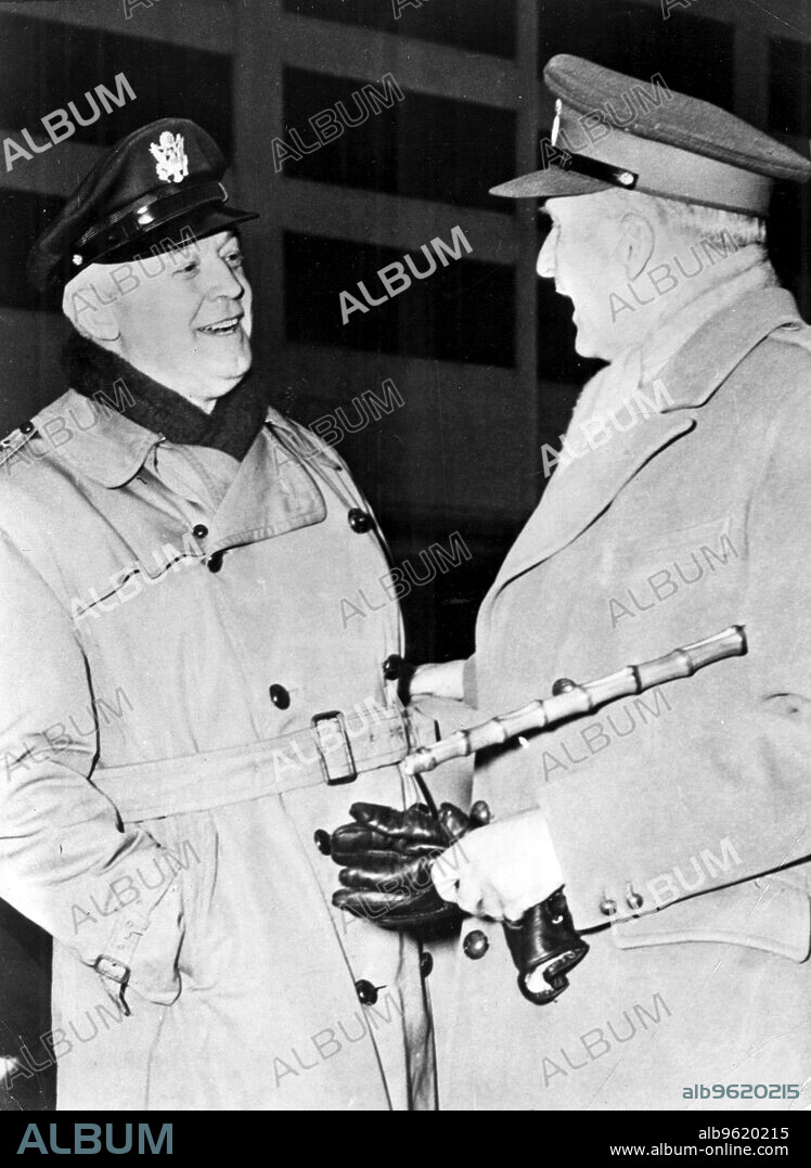 Henry Harley Arnold (1886-1950), American air force officer, 1941-1944. Hap Arnold (left) was Chief of US Army Air Forces throughout World War II. During the war he was a strong advocate of the policy of strategic bombing. He is pictured with British Field Marshal John Dill during World War II.