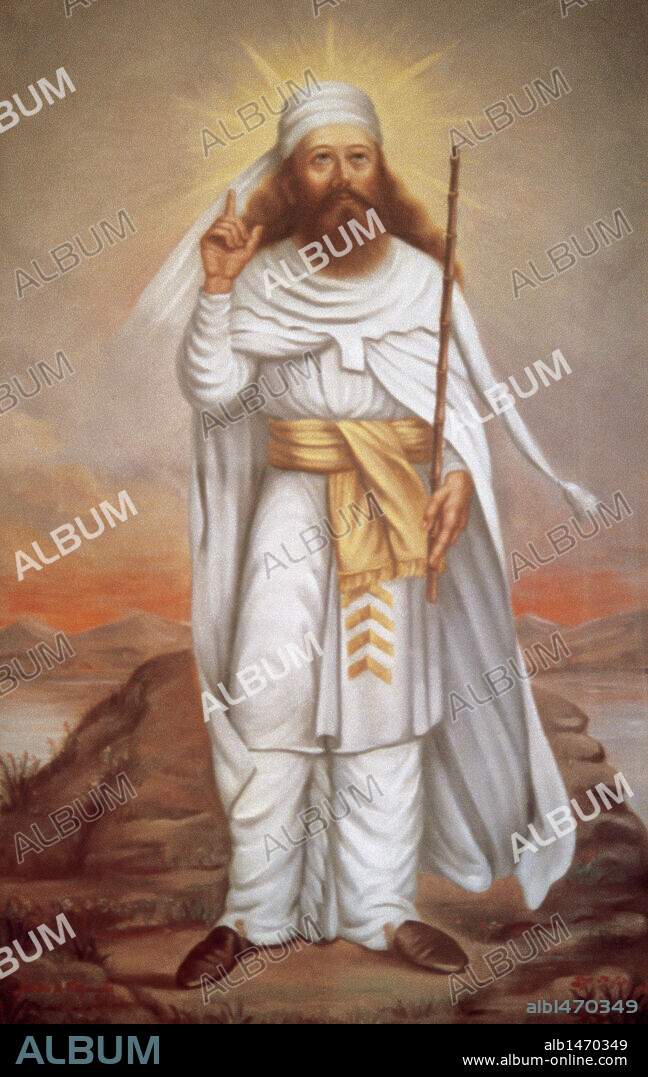 Zoroaster (6th century BC). Founder of the Zoroastrianism. Portrait at the Atashkadeh Fire Temple. Yazd. Iran.