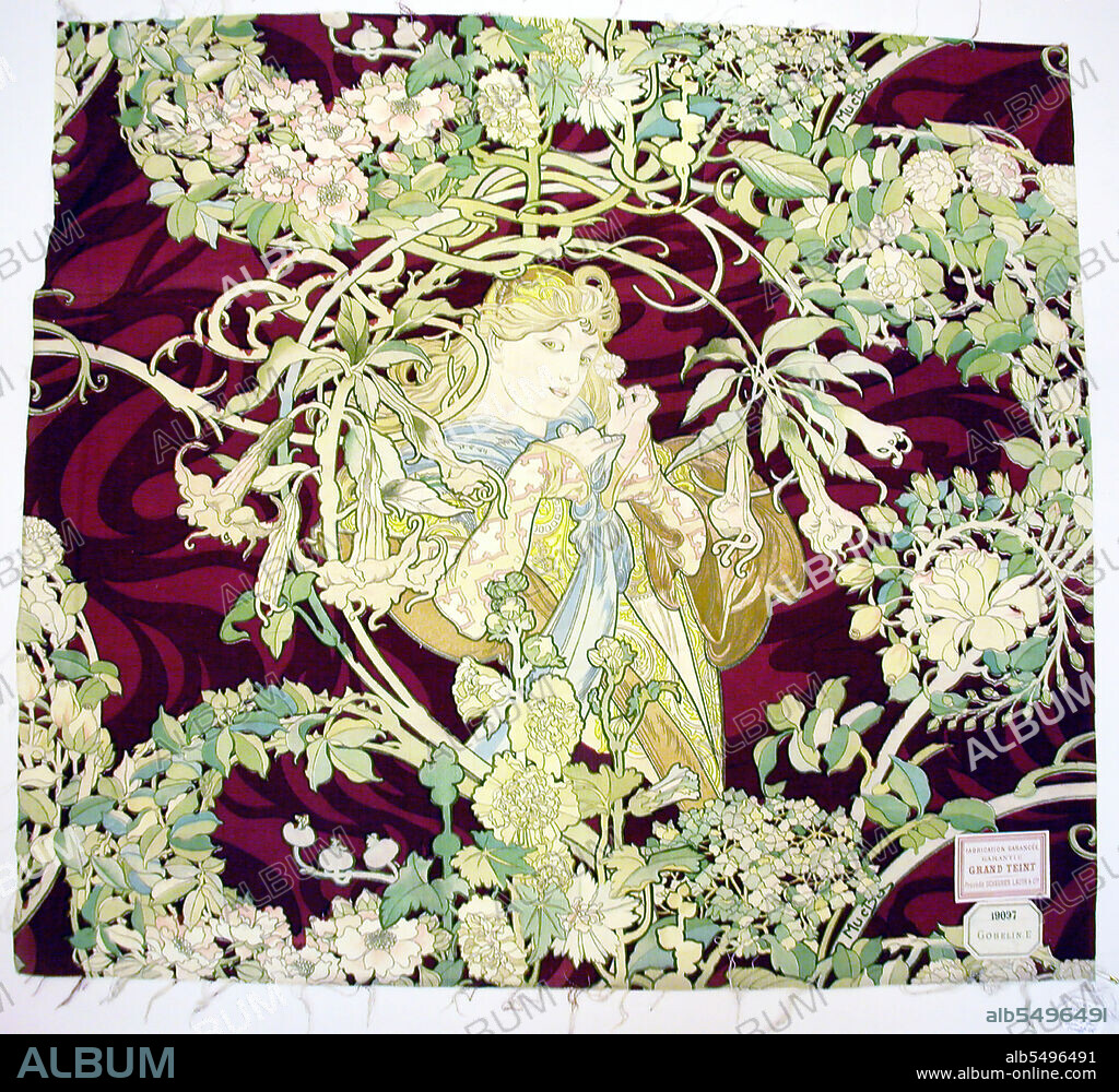 ALPHONSE MUCHA. Panel Entitled "Femme à marguerite" (Woman with Daisy), Mulhouse, c. 1898/1900.