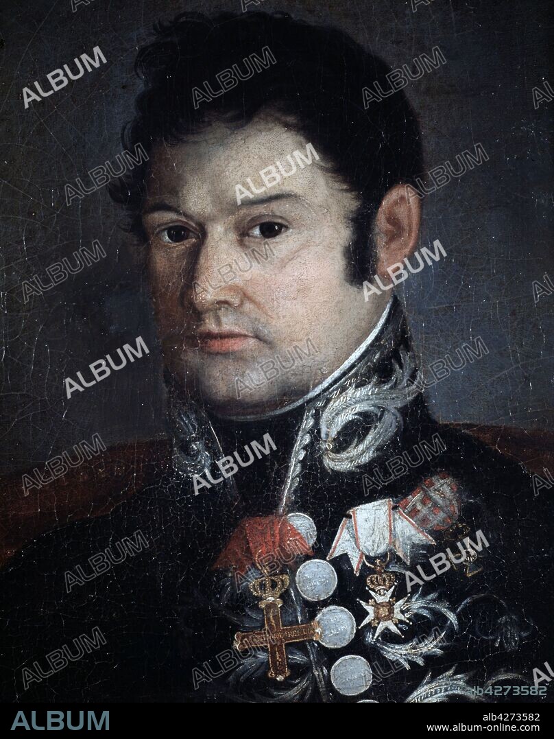 ESPOZ Y MINA, FRANCISCO JAVIER MILITAR ESPAÑOL. INDOCIN 1781-1836 OLEO ANONIMO MUSEO ROMANTICO. MADRID.