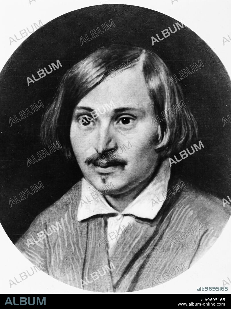 Portrait of Nikolai Vasilyevich Gogol (1809-1852), painted by A.A. Ivanov (1806 - 1858) housed in the State Russian Museum. Gogol was a Soviet Ukrainian dramatist, novelist and short story writer and playwright. 1840. Supplied By: SCRSS - Society for Co-operation in Russian & Soviet Studies.