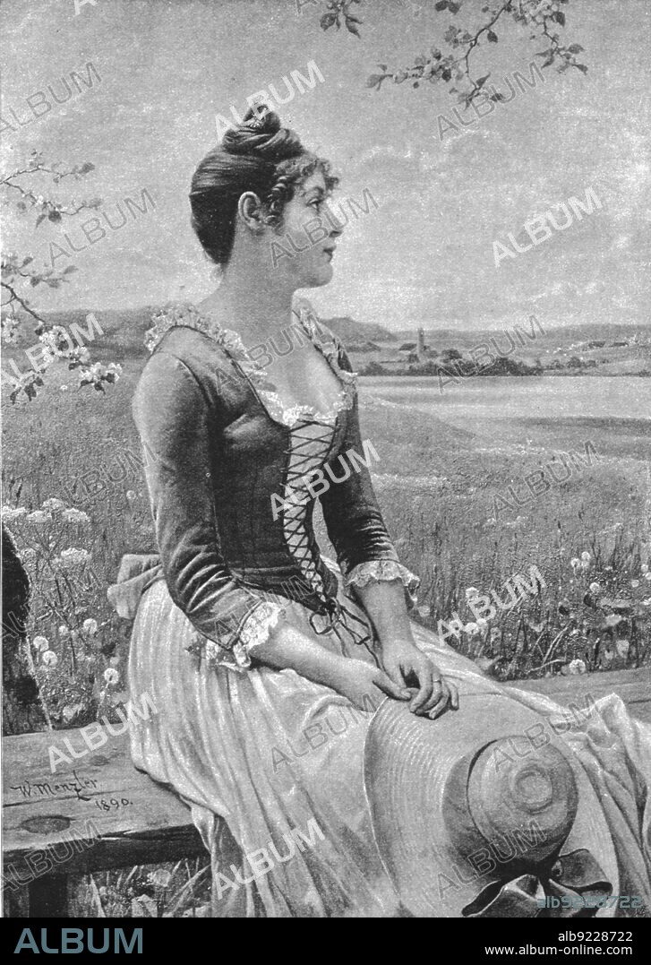 W. MENZIER. ''"Expectation" after W. Menzler.', 1891. From "The Graphic. An Illustrated Weekly Newspaper", Volume 44. July to December, 1891.