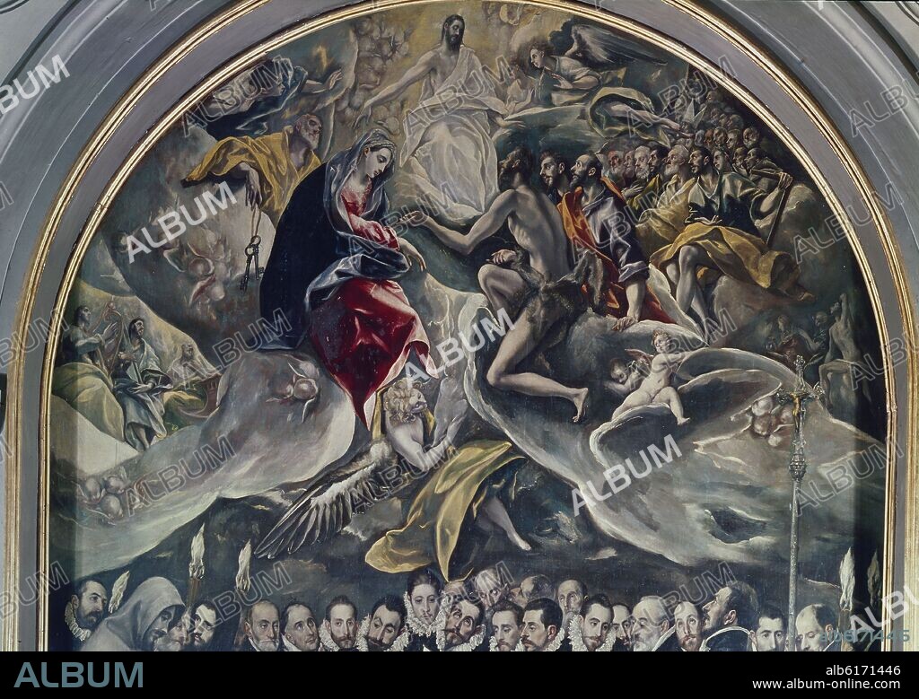 EL GRECO. EL ENTIERRO DEL CONDE ORGAZ - DETALLE DE LA PARTE SUPERIOR - 1586/1588 - O/L - MANIERISMO ESPAÑOL - Conj nº 282.