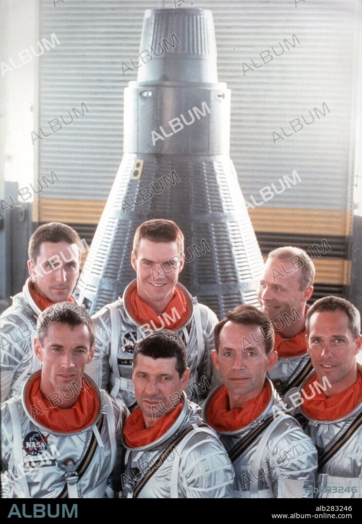 DENNIS QUAID, ED HARRIS and SCOTT GLENN in THE RIGHT STUFF, 1983, directed by PHILIP KAUFMAN. Copyright LADD COMPANY/WARNER BROS.