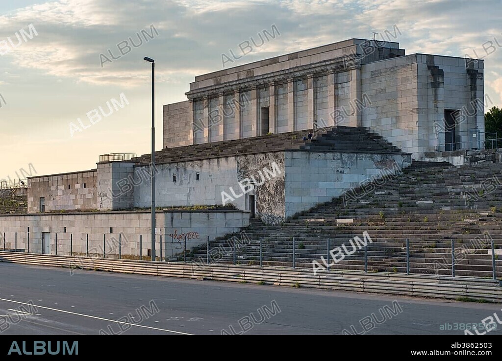 Zeppelin Grandstand, remains, Zeppelin Field, Nazi Party Rally Grounds, Nuremberg, Bavaria, Germany
