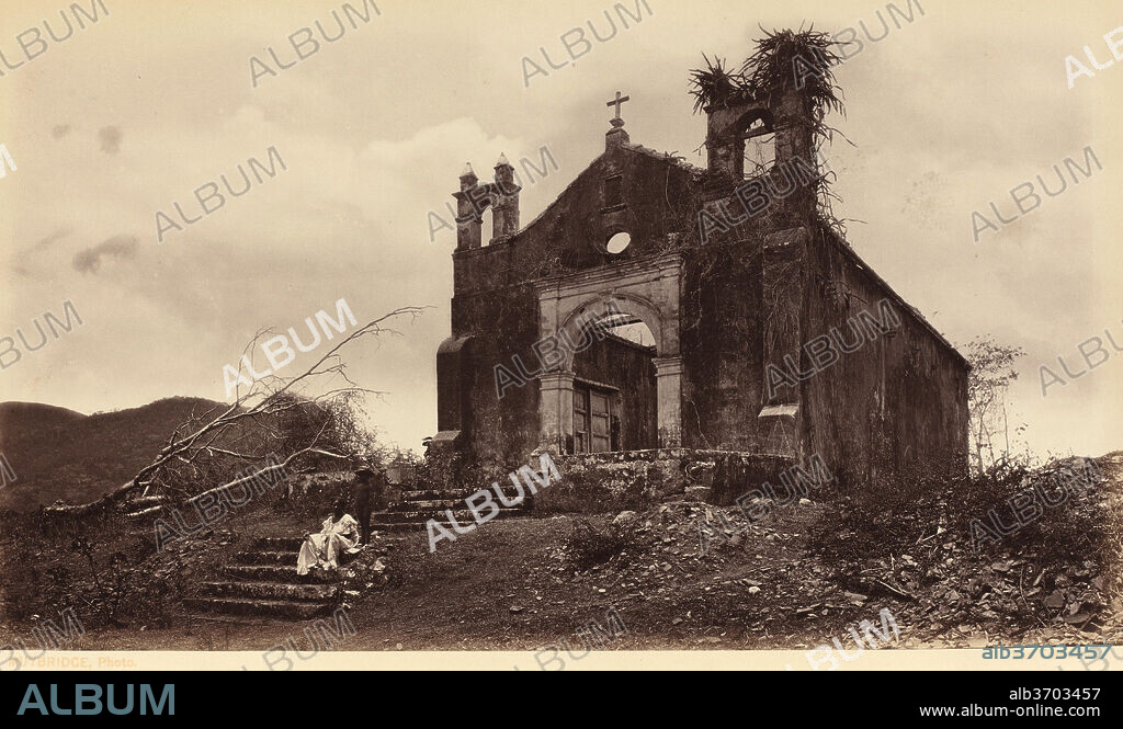 EADWEARD MUYBRIDGE. Ruins of the Church of San Miguel, Panama. Dated: 1877. Dimensions: image: 13.6 x 23.8 cm (5 3/8 x 9 3/8 in.)  sheet: 18 x 26.6 cm (7 1/16 x 10 1/2 in.)  mount: 25 x 33.2 cm (9 13/16 x 13 1/16 in.). Medium: albumen print.