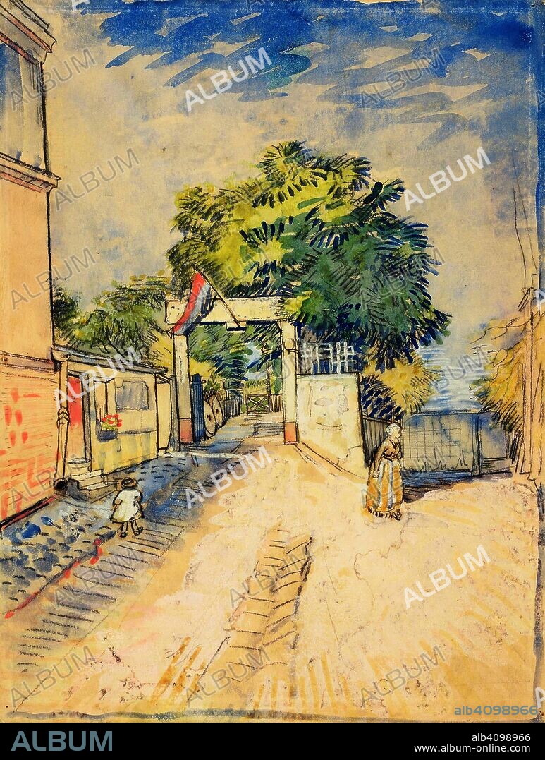 VINCENT VAN GOGH. Entrance to the Moulin de la Galette. Date: June-September 1887, Paris. Dimensions: 31.6 cm x 24.0 cm.