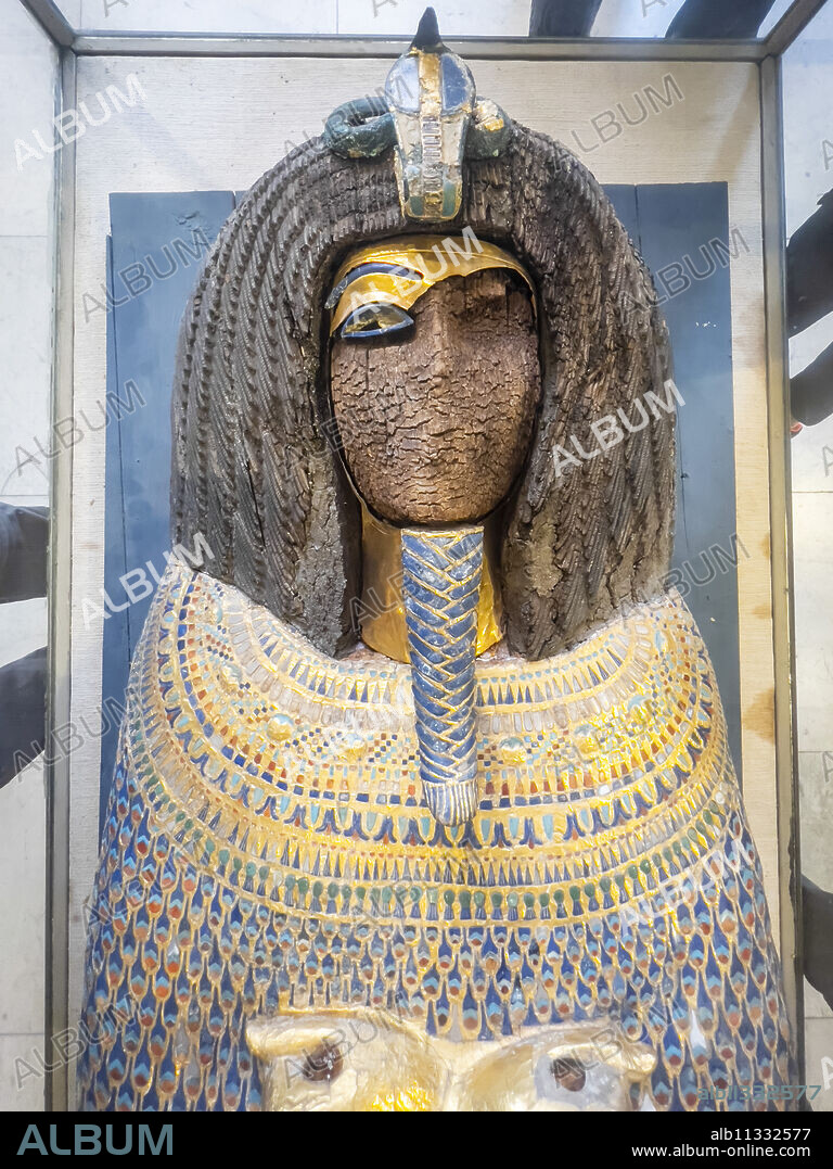 Akhenaten's coffin lid on display at the Egyptian Museum, Cairo, Egypt, North Africa, Africa.