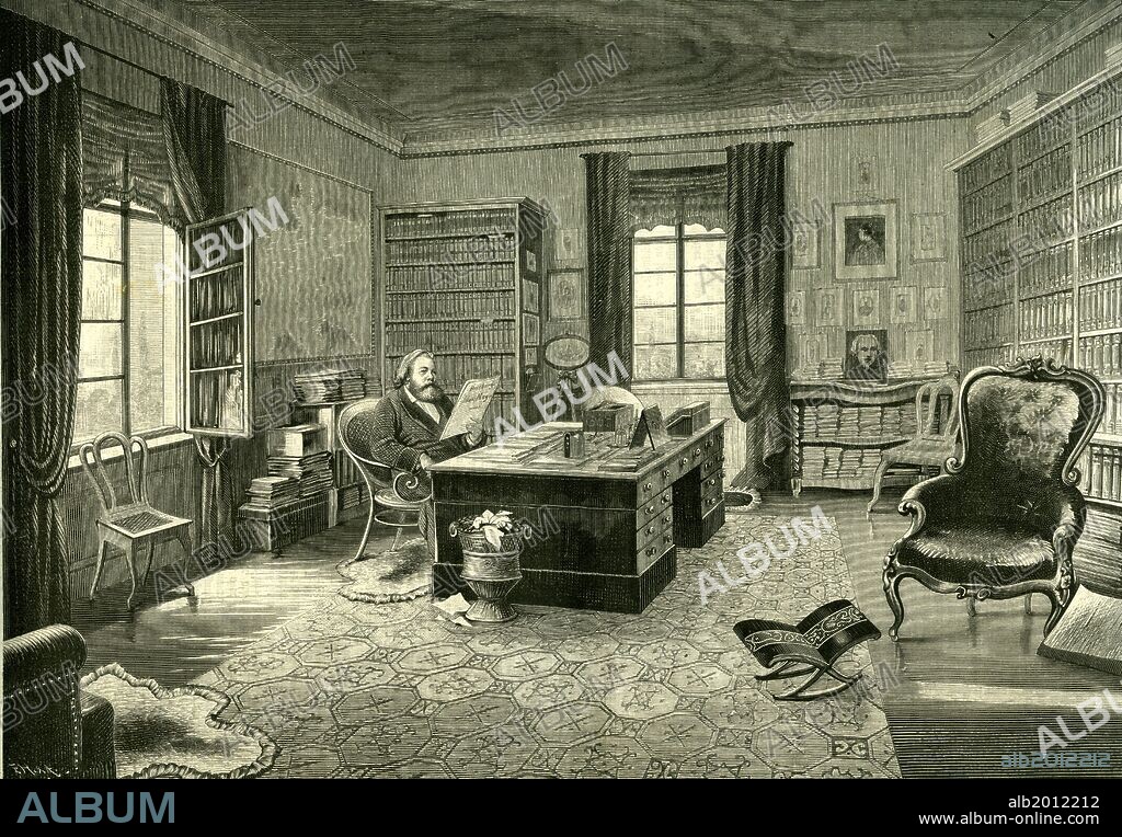 Ferdinand Freiligrath study, Austria, 19th century.