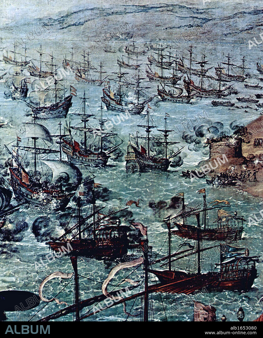 In April 1587 a raid by the Englishman Sir Francis Drake occupied the harbour of Cadiz for three days. The attack delayed the sailing of the Spanish Armada by a year. Zurbaran, Francisco de 'The Attack on Cádiz', (Detail) 1634 Museo del Prado.