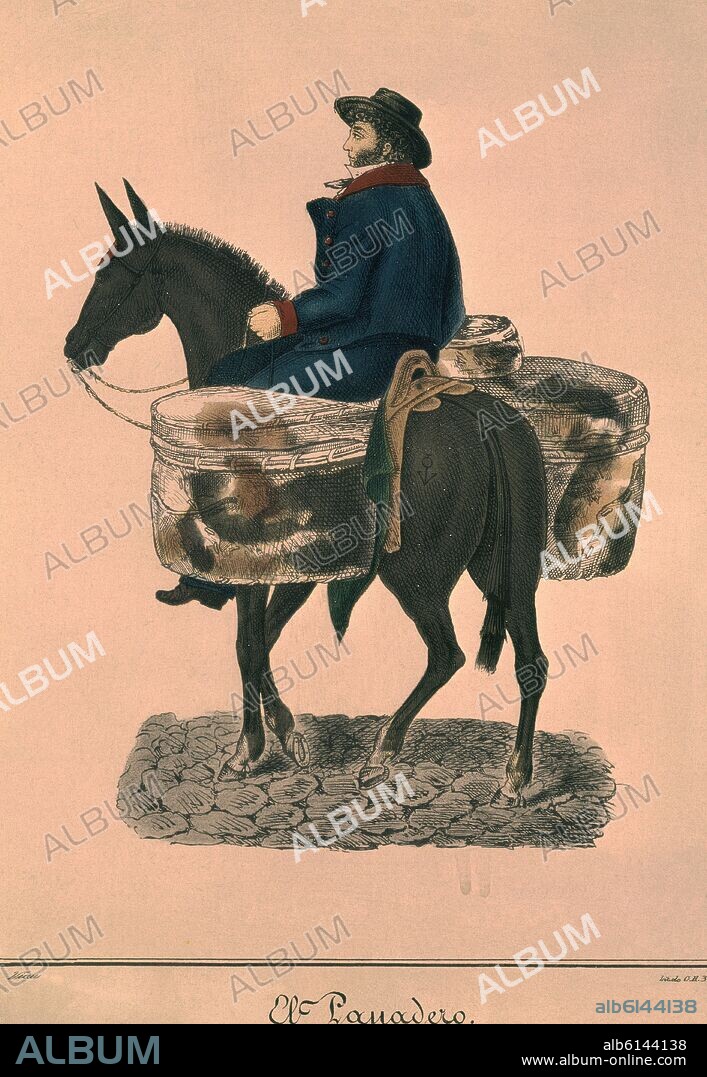 CESAR HIPOLITO BACLE (1794-1838) LITOGRAFO. PANADERO ARGENTINO - GRABADO - SIGLO XIX.