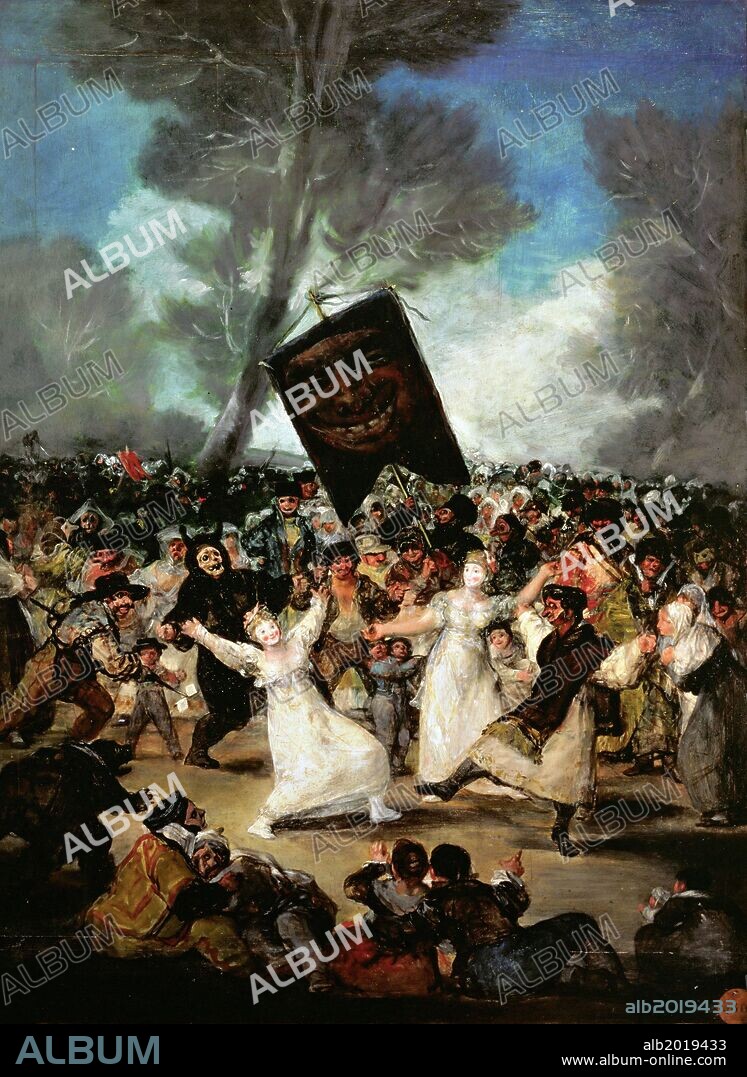 Francisco de Goya / 'The Burial of the Sardine', 1812-1819, Oil on wood, 82 x 60 cm.