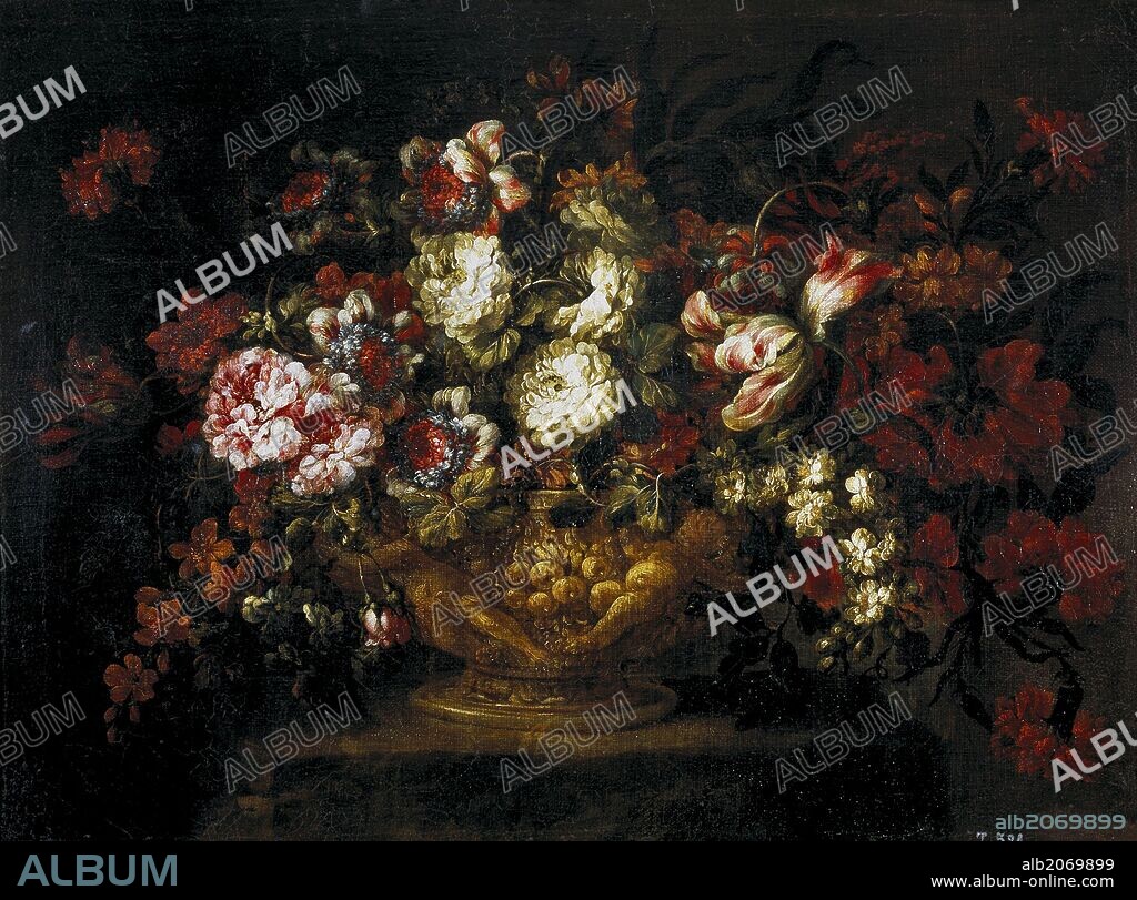 Gabriel de la Corte / 'Vase of Flowers', 1670-1680, Spanish School, Oil on canvas, 62 cm x 84 cm, P01055.