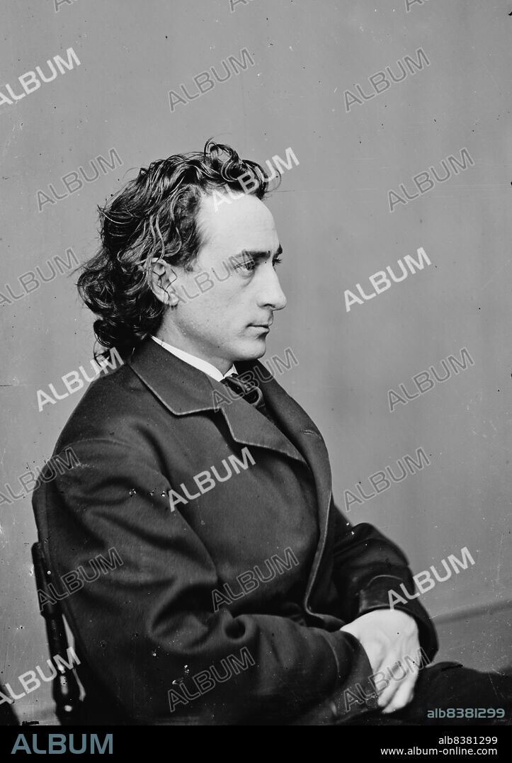 Junius Brutus Booth, Jr., between 1855 and 1865. [Probably a portrait of actor Edwin Thomas Booth, older brother of John Wilkes Booth who assassinated President Abraham Lincoln].