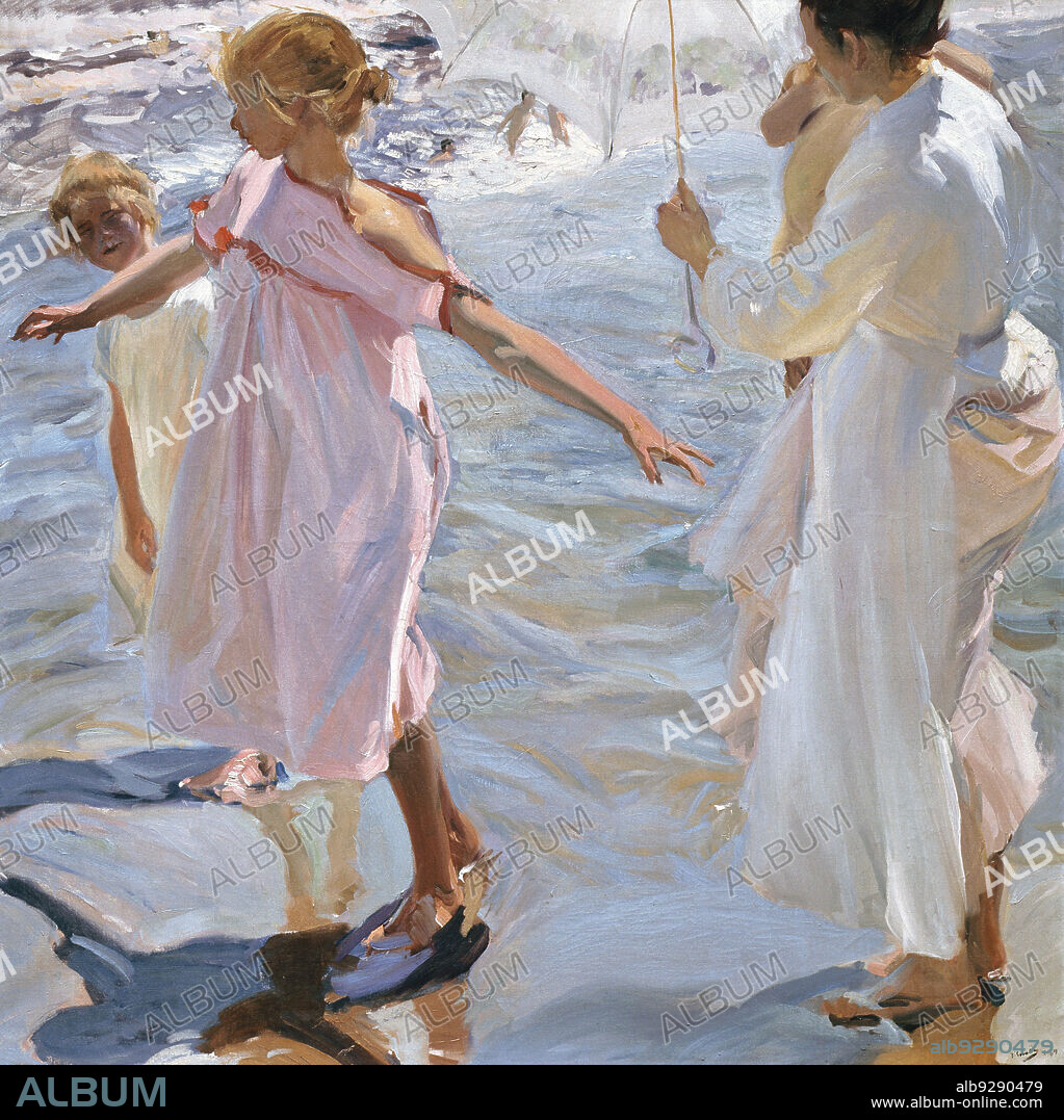 JOAQUIN SOROLLA. Joaquim Sorolla i Bastida/ Time for a Bathe, Valencia, 1909.