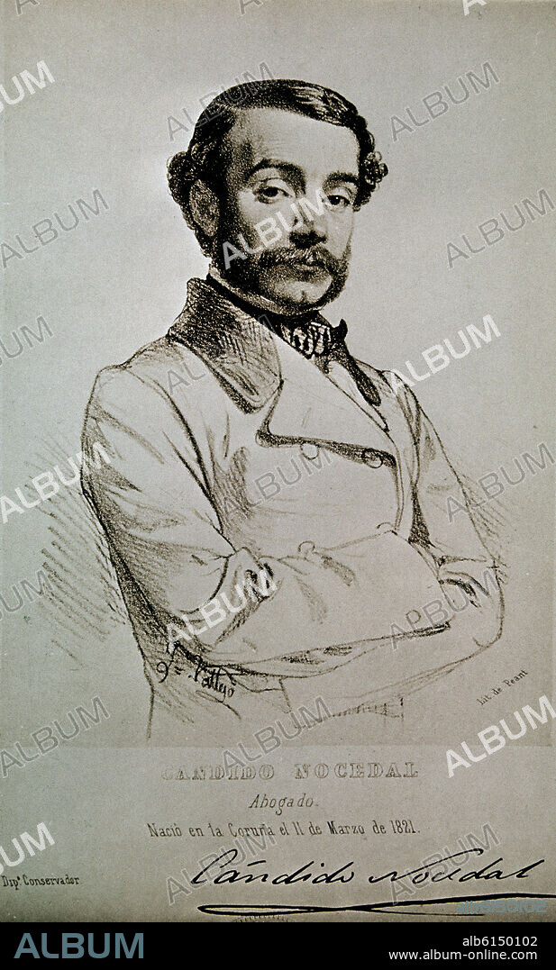 CANDIDO NOCEDAL (1821-1885) POLITICO PERIODISTA Y ABOGADO - GRABADO SIGLO XIX.