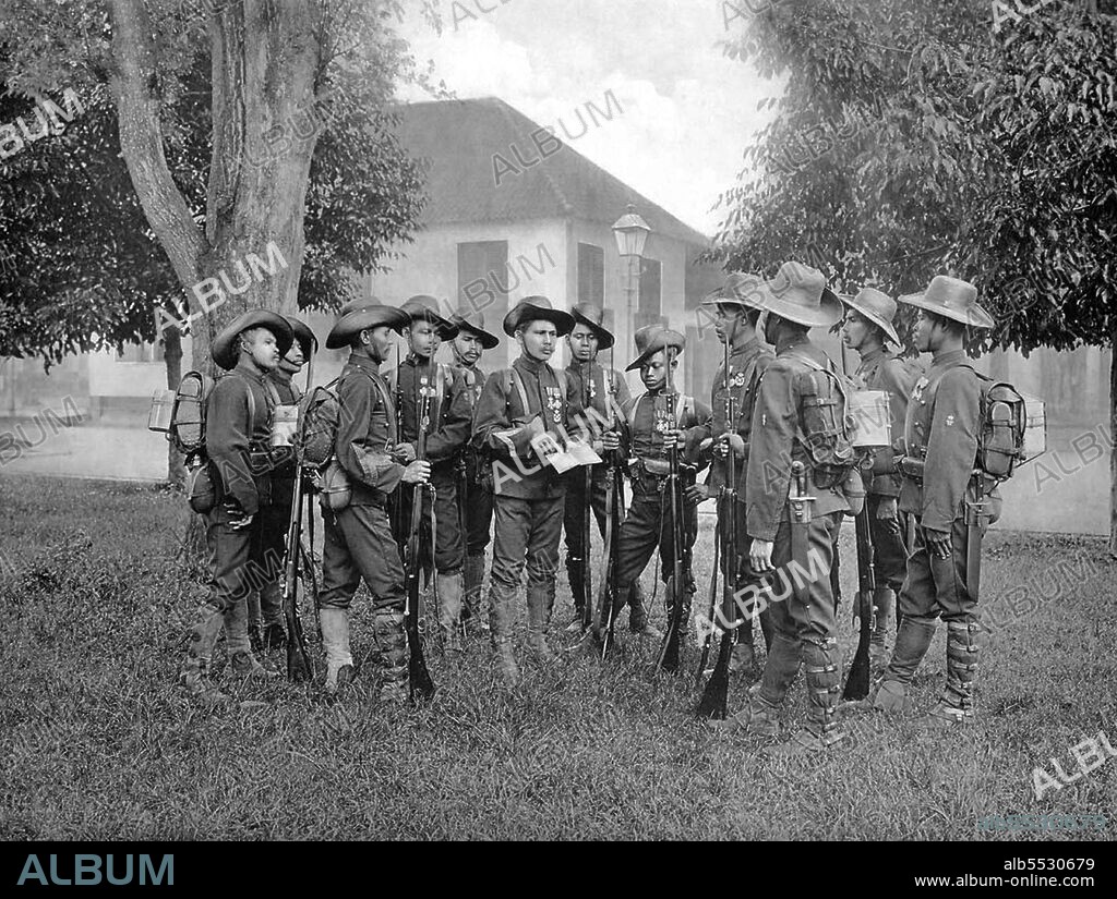 The Aceh War, also known as the Dutch War or the Infidel War (1873–1914), was an armed military conflict between the Sultanate of Aceh and the Netherlands which was triggered by discussions between representatives of Aceh and the United Kingdom in Singapore during early 1873. The war was part of a series of conflicts in the late 19th century that consolidated Dutch rule over modern-day Indonesia. The Royal Netherlands East Indies Army (Koninklijk Nederlands Indisch Leger; KNIL) was the military force maintained by the Netherlands in its colony of the Netherlands East Indies (also known as the Dutch East Indies).