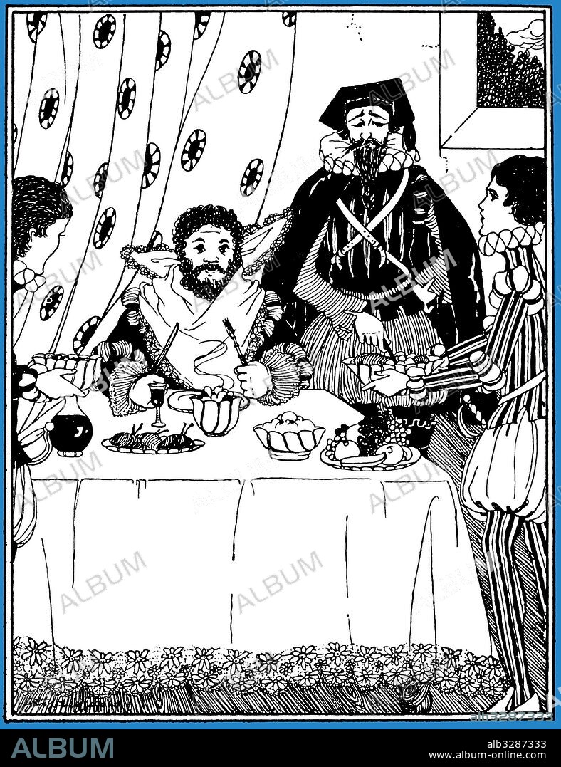 NETTY HEYLIGERS. Don Quijote de la Mancha. Sancho Panza, gobernador de la ínsula Barataria. Grabado de 1920.
