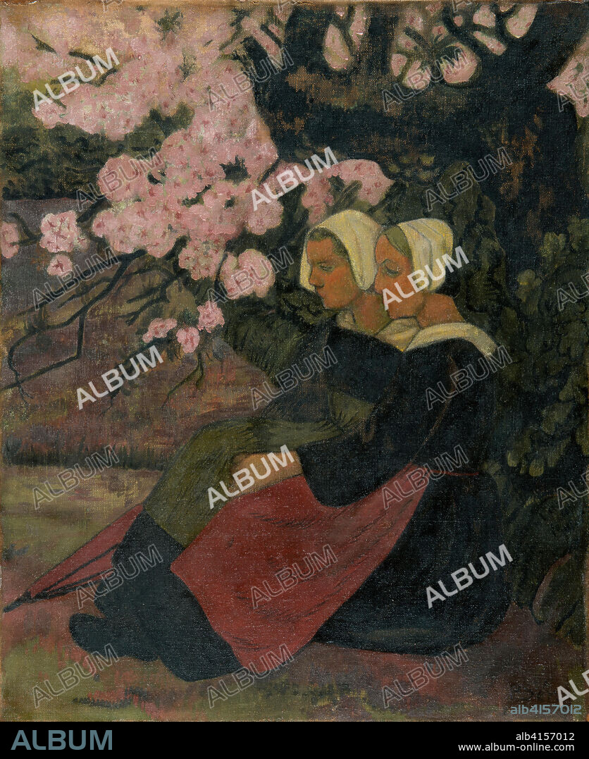 PAUL SÉRUSIER. Paul Serusier (Paris 1864 - Morlaix 1927). Two Breton Women under an Apple Tree in Flower (1892). Oil on canvas. 73.5 x 60.5 cm.