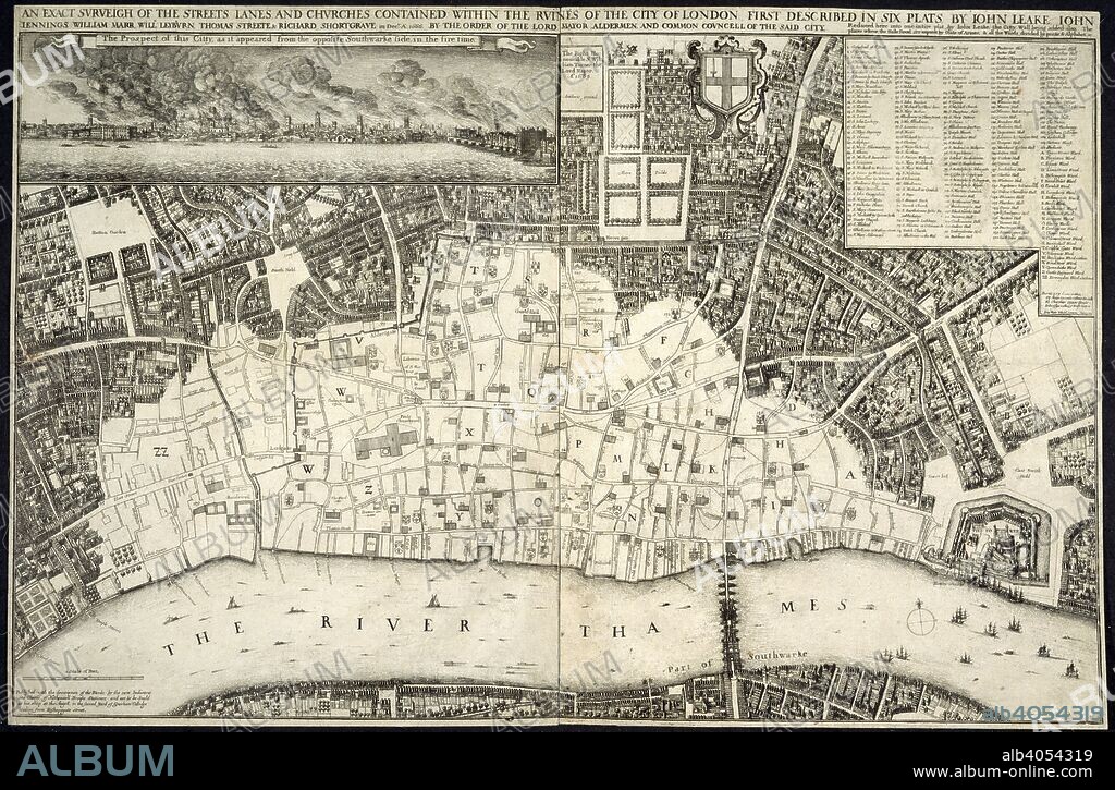 R GRATERIX, W HOLLAR, J LEAKE and SIR JONAS MOORE. A map of