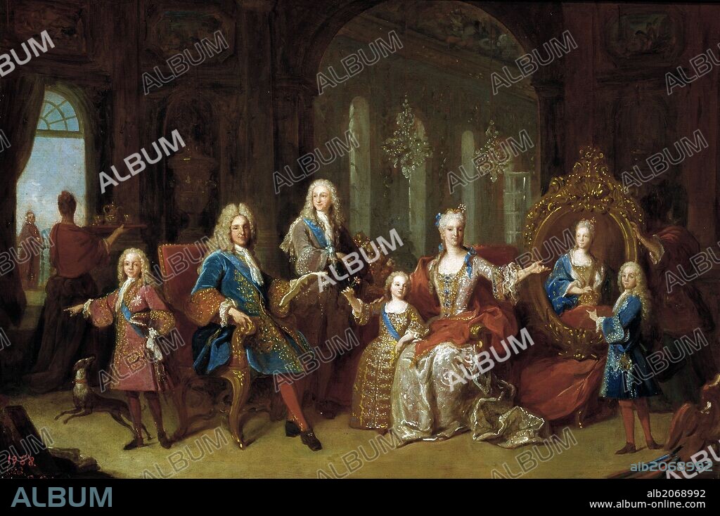 Jean Ranc / 'La familia de Felipe V', Hacia 1723, Escuela Francesa, Óleo sobre Lienzo, 44 cm x 65 cm, P02376.