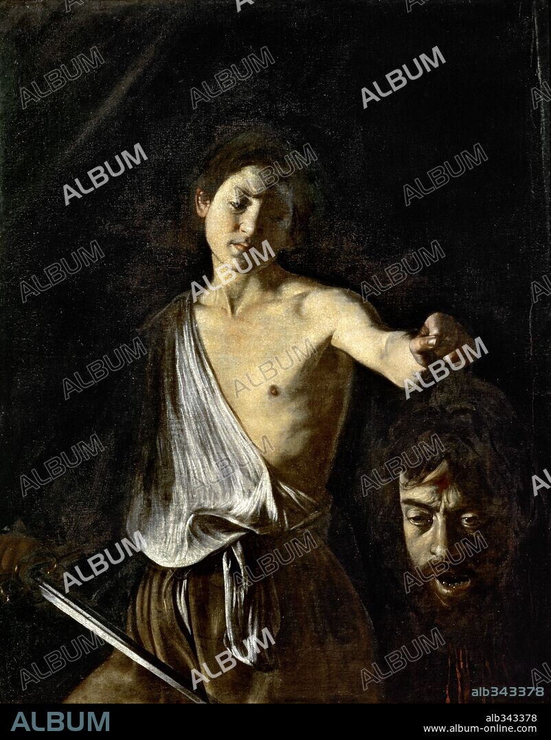 CARAVAGGIO. David with the head of Goliath, c.1605-1610, oil on canvas,  125 cm x 100cm.