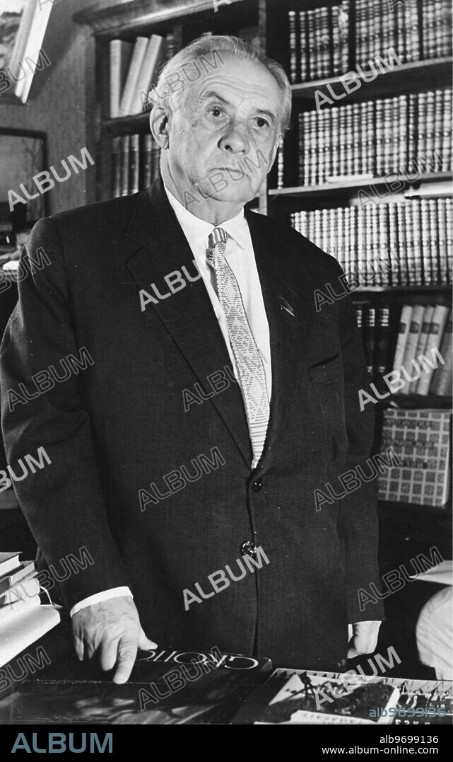 Maksym Tadeyovych Rylsky (1895-1964), Ukrainian poet. He began writing poems as a representative of the "pure art" doctrine, during the years when the Stalinists adopted the official doctrine of "socialist realism". In 1937 he was involved in rewriting the libretto of Mykola Lysenko's opera Taras Bulba, returning later to neo-classical forms. He was a member of the Supreme Soviet of the USSR in 1946, being awarded the prestigious Lenin Prize in 1960, and Stalin Prize in 1943 and 1950. Supplied By: SCRSS - Society for Co-operation in Russian & Soviet Studies.