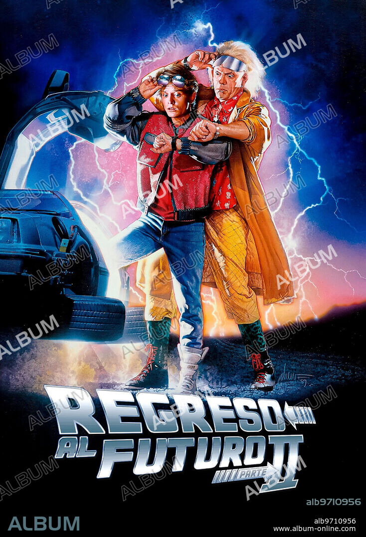 Poster of BACK TO THE FUTURE PART II 1989 directed by ROBERT ZEMECKIS. Copyright AMBLIN UNIVERSAL. Album alb9710956