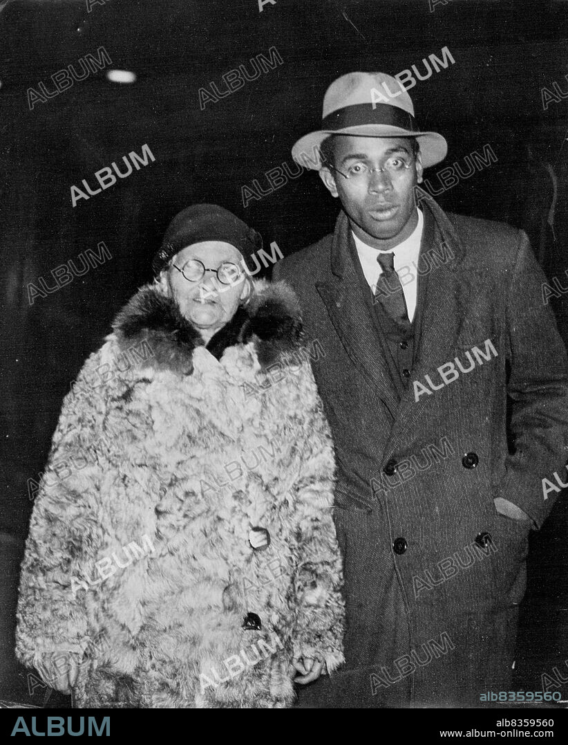 Mrs. Mooney Arrives in London: Effort to save her son - Mrs. Mooney photographed on arrival at Victoria this evening with Mr. William Taylor member of the national committee of International Labour Defence. Mrs. Mooney, 85 year old America, arrived in London this evening Dec. 11 from Paris. She has come from the United States to conduct a campaign on behalf of her son, Tom Mooney, who is now serving a life-sentence for an alleged bomb outrage in Chicago in 1916. The granting of her Visa to enter England followed a protest in the house of Commons against her Allegquedexclusion. January 23, 1933. (Photo by Associated Press Photo).