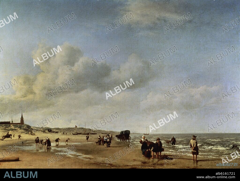WILLEM VAN DE VELDE (1633-1707). LA PLAYE DE SCHEVENINGEN.