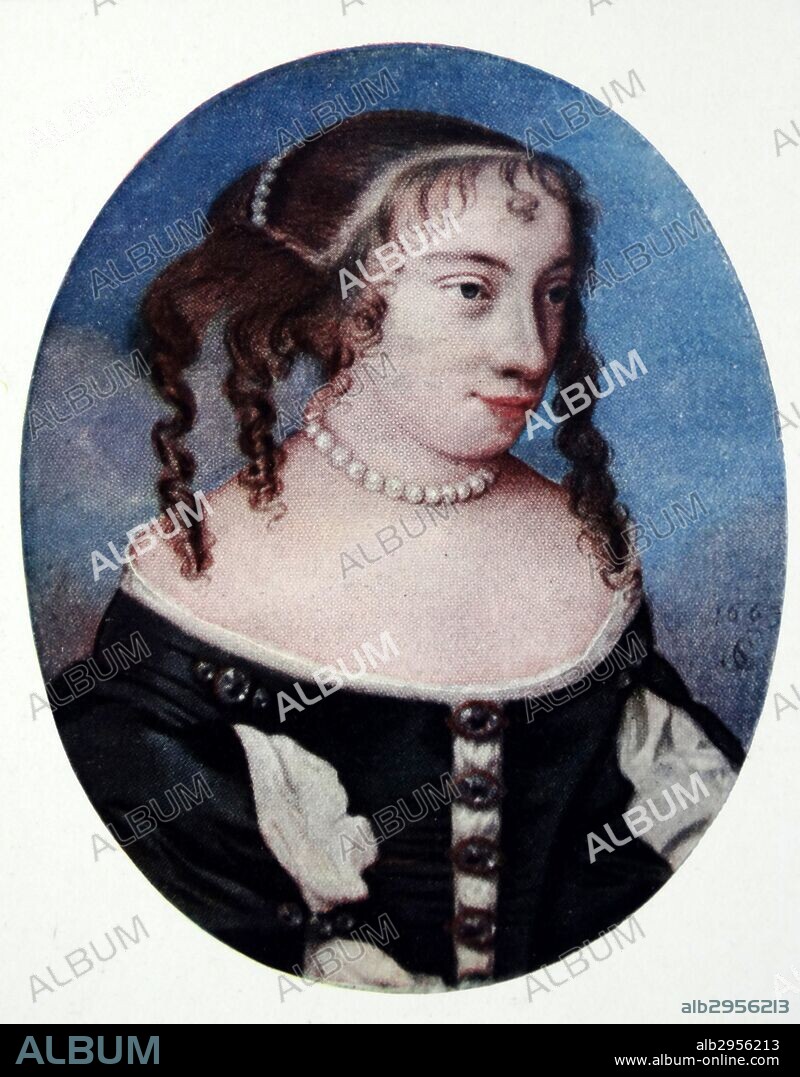 Viscountess Fauconberg, daughter of Oliver Cromwell (1637-1713). Mary Cromwell was the third daughter of Oliver Cromwell and his wife Elizabeth Bourchier. She married Thomas Belasyse, 1st Earl of Fauconberg at Hampton Court. By Samuel Cooper or Cowper (1609-1672), an English miniature painter.