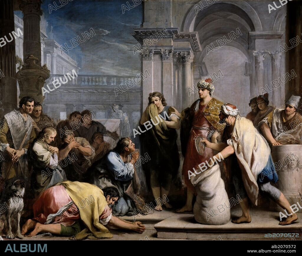 Jacopo Amigoni / 'The Cup of Joseph in the Sack of Benjamin', ca.  1749, Italian School, Oil on canvas, 285 cm x 350 cm, P05260.