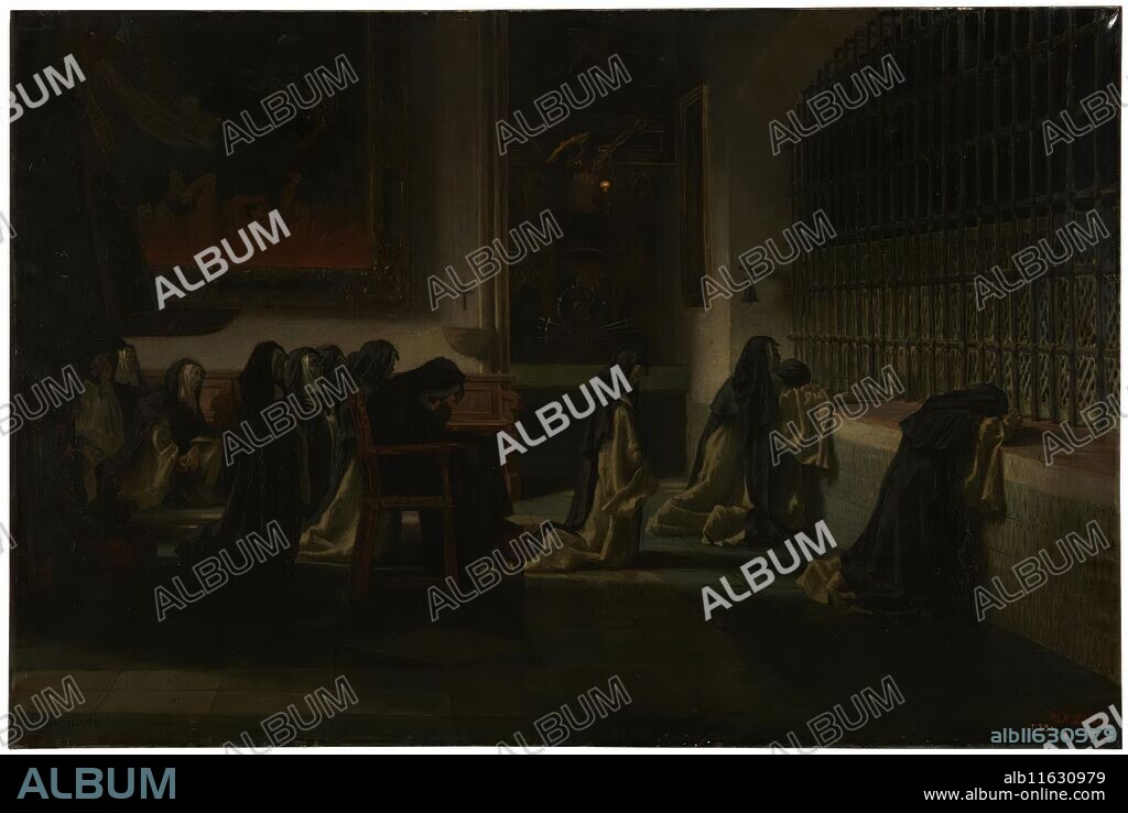 ANTONIO MUÑOZ DEGRAIN. Antonio Muñoz Degrain / 'The prayer'. 1871. Oil on canvas.