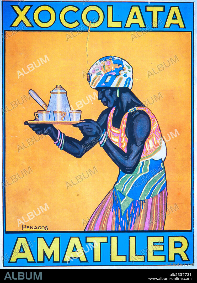 PEGANOS. Cartel modernista. Xocalata Amatller. Colección Privada.