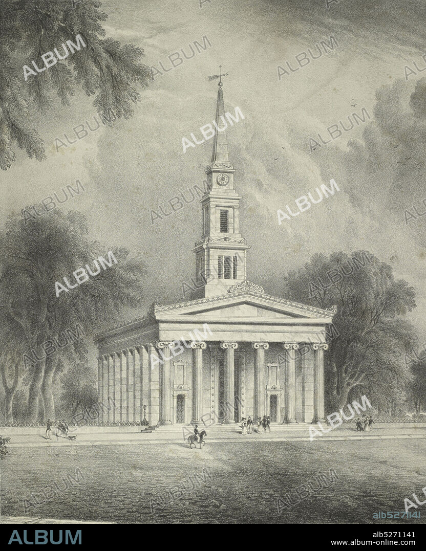 St. Mark's Church, New York, still image, Prints, 1836, Bufford, John Henry (1810-1870), Davis, Alexander Jackson (1803-1892), Kidd, Joseph Bartholomew.