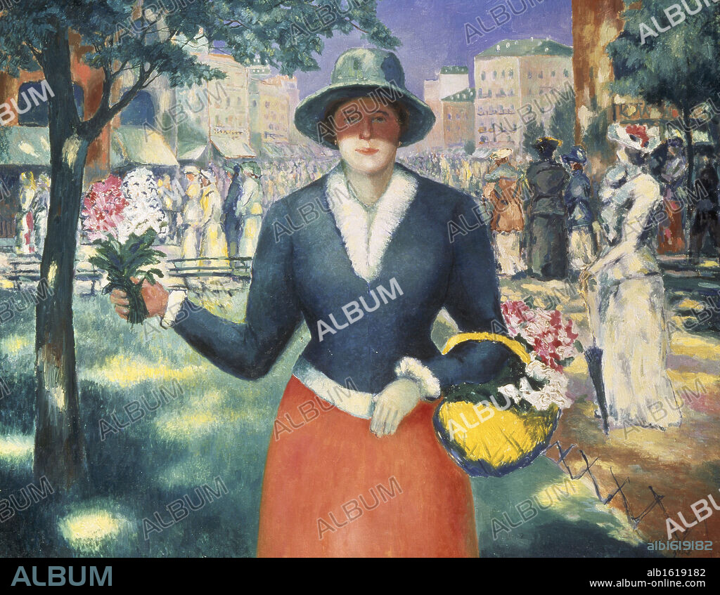 KAZIMIR SEVERÍNOVICH MALÉVICH. Flower Girl  1903  Kazimir Malevich (1878-1935 Russian)  Oil on canvas  State Russian Museum, St. Petersburg, Russia.