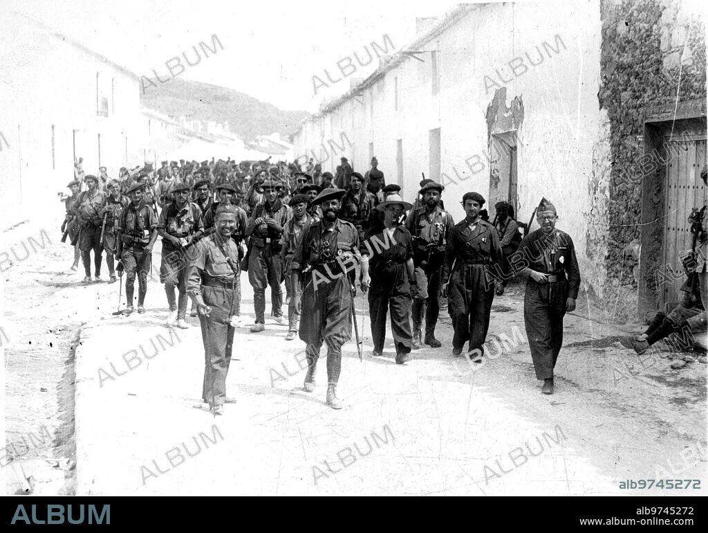 Andalusia, September 1936. Requetés forces in the conquest of the towns of Andalusia.