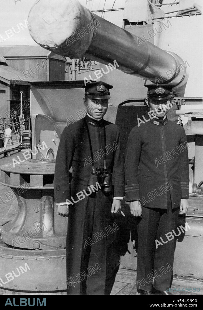 Two Imperial Japanese Princes (left) Prince Tadahiko Asaka, son of Prince Yasuhiko, a Major-General in the Japanese Army. The Lieut Commander Prince Asa-Akira Kuni, elder brother of the present empress of Japan. April 22, 1935.