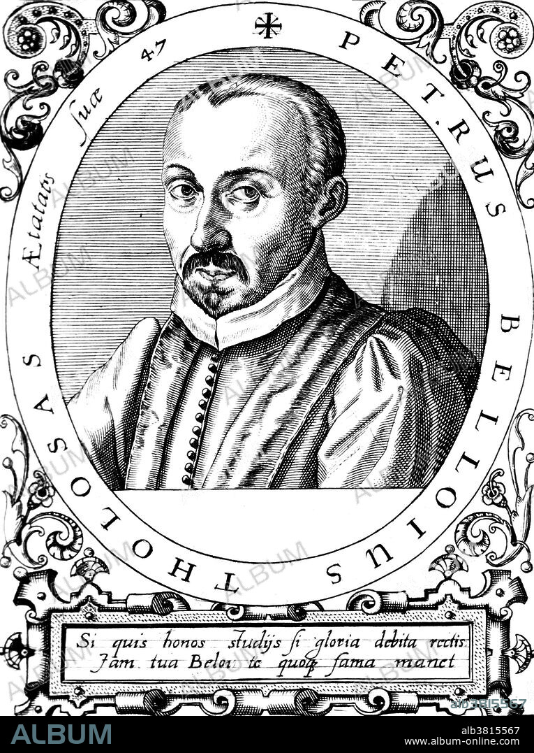 Pierre Belon (1517-1564) was a French naturalist. He studied medicine at Paris, where he took the degree of doctor, and then became a pupil of the botanist Valerius Cordus. Under the patronage of Cardinal FranÃ§ois de Tournon, who furnished him with means for undertaking an extensive scientific journey. Starting in 1546, he travelled through Greece, Crete, Asia Minor, Egypt, Arabia and Palestine, and returned in 1549. A full account of his Observations on this journey, with illustrations, was published in Paris, 1553. Besides the narrative of his travels he wrote several scientific works of considerable value, particularly the Histoire naturelle des estranges poissons (Natural History of Strange Fish, 1551), De aquatilibus (1553), and L'Histoire de la nature des oyseaux (The Story of the Nature of Birds, 1555), which entitle him to be regarded as one of the first workers in the science of comparative anatomy. He was assassinated one evening in 1564.