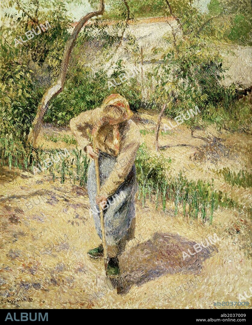Camille Pissarro / 'Mujer cavando en un huerto', Óleo sobre lienzo.