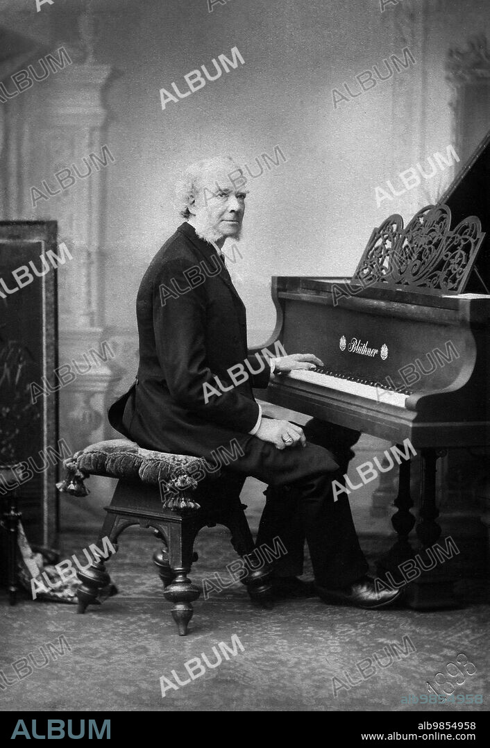 Carl Reinecke (1824-1910), German Composer, Conductor and Pianist, full-length Portrait at Piano, Alfred Naumann, 1908.